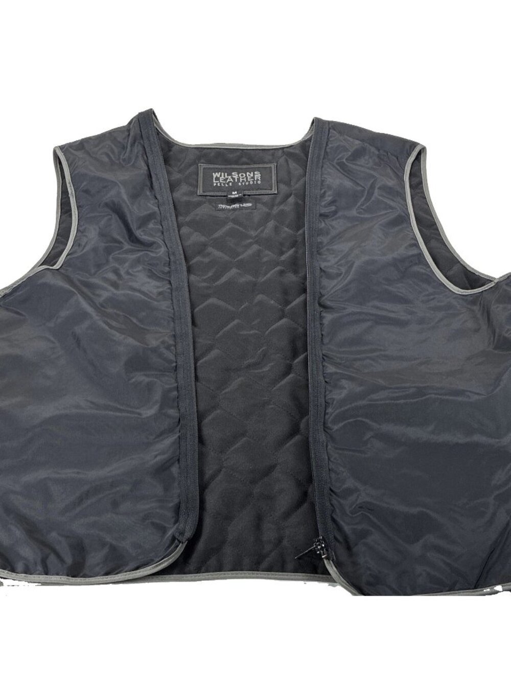 Wilsons Leather Pelle Studio Mens M Black Removable Zip In Jacket Vest Liner